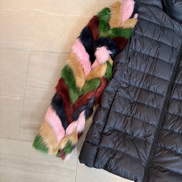 Romi Basha Puffer Coat Rabbit Fur Size Med - Picture 4 of 6